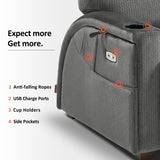 MCombo Power Zero Gravity Recliner Chair with Adjustable Headrest for Living Room, Fabric ZG334 (Neutral Grey) MCombo