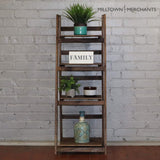 Milltown Merchants Ladder Shelf - Wooden Ladder Bookshelf - Leaning Bookshelf - Rustic Bookcase - Folding Bookcase (Dark Brown Ladder Shelf) Milltown Merchants