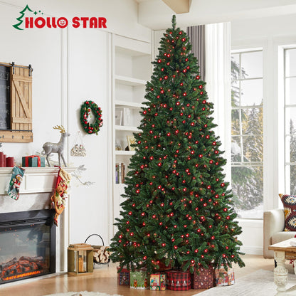 HOLLO STAR 9ft Prelit Christmas Tree with 590 LED Lights, Artificial Christmas Tree with App-Controlled Multi-Color RGB Lights, 2093 Branch Tips, Easy to Assemble, for Home, Party