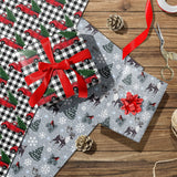 GIOLNIAY Christmas Wrapping Paper for Men Women Kids - Holiday Gift Wrap Red & Black Plaid with Truck, Black & White Plaid with Snowflake Xmas Design - 6 Jumbo Sheets, 28″×40″ Each, Easy to Store GIOLNIAY