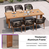 PURPLE LEAF 9 Pieces Outdoor Dining Set Patio Furniture Set Aluminum Rattan Wicker Patio Dining Table and Chairs Set for 8 for Lawn Backyard Deck Brown PURPLE LEAF