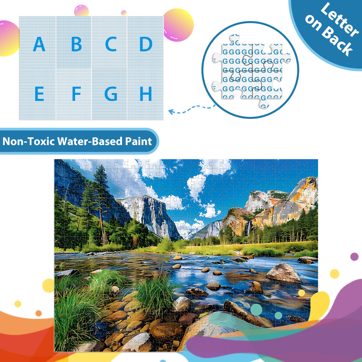 Nature Puzzle for Adult 500 Piece Puzzle Mountain Lake Landscape Puzzle Scenery, Jigsaw Puzzles Scenic, Art Home Decor DIY Funny Challenging Puzzle Game Toy for Mom, Wife, Friend Jeacirio