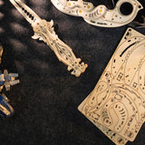 MU 3D Wooden Knife Puzzle DIY Wood Assembled Knife Model Metal Puzzles for Adults, Military Model Wooden Swords Guns Model Kits Building DIY Set, Mechanicals Wooden Toys Gift to Father Brother Purple MU