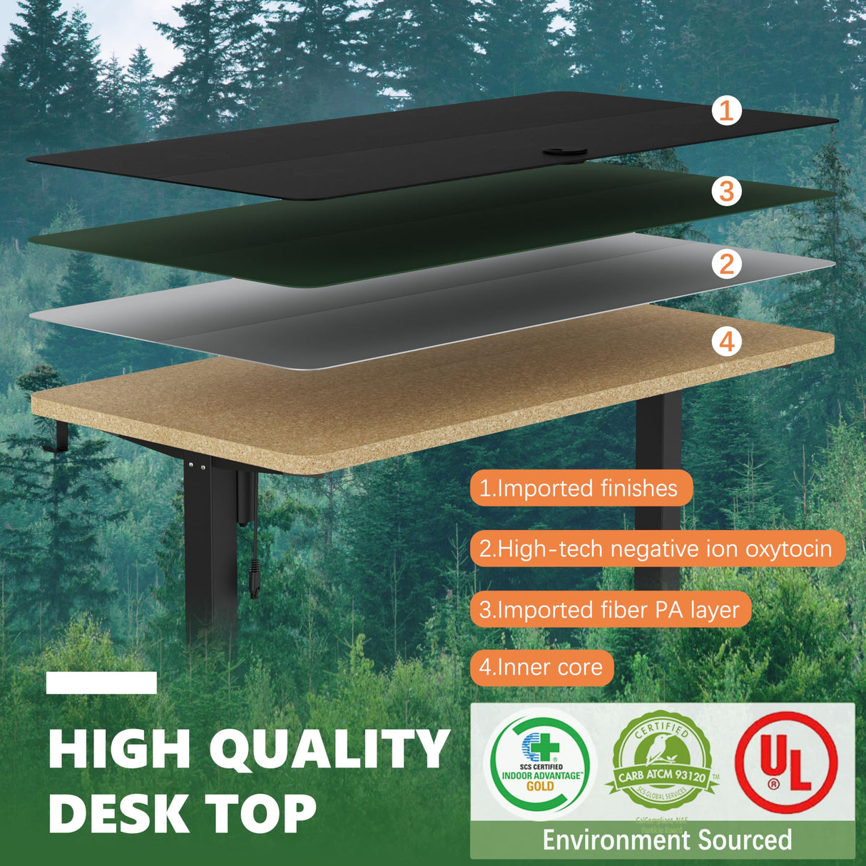 Monomi Electric Height Adjustable Standing Desk, 48x24 Inches, Ergonomic Home Office Sit/Stand Up Desk (Black Steel Frame/Black Top) Monomi