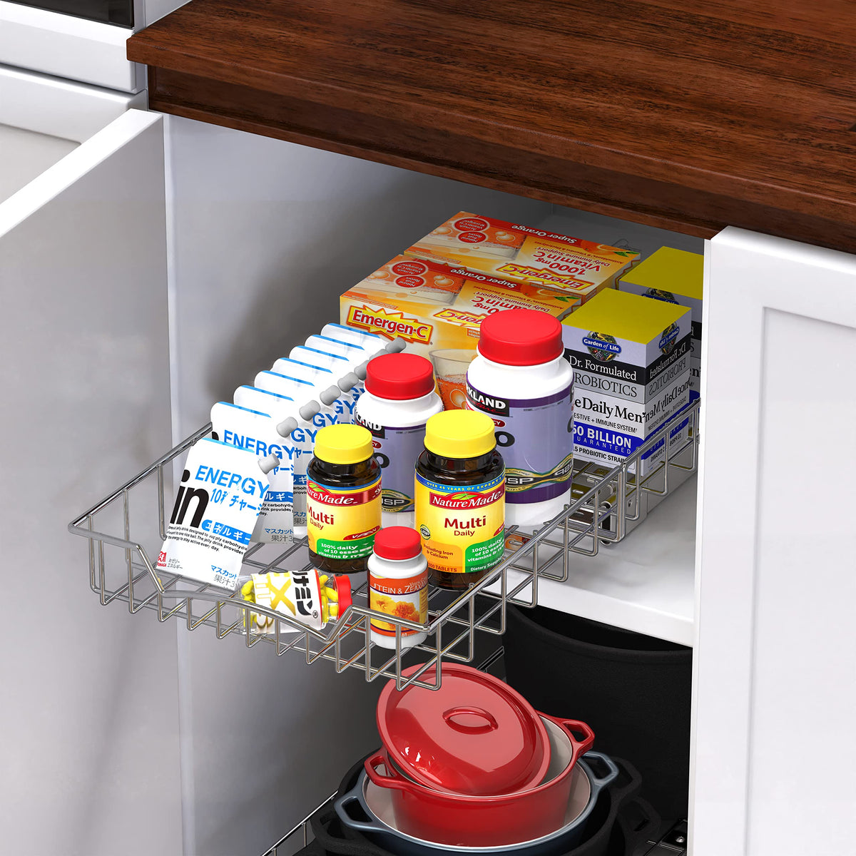 Simple Houseware Under Cabinet Pull Out Sliding Shelf Drawer Organizer, 21" D x 11" W Simple Houseware