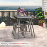 PURPLE LEAF Outdoor Rectangular Counter Height Dining Table Aluminum Kitchen Bar Table for Bar Stool for Backyard Patio Grey PURPLE LEAF