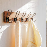 Dseap Coat Rack Wall Mounted - Heavy Duty Farmhouse Rustic Wall Coat Hanger with 5 Wire Hooks for Clothes Hat Jacket Towel, RusticWire, J1-5A, Rustic Brown & Black Dseap