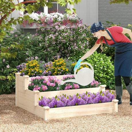 Toolsempire 3-Tier Raised Garden Beds Outdoor, Fir Wood Raised Garden Bed Planter Box, Flower Bed Wooden Planter Kit for Gardening, Vegetable & Herb Toolsempire