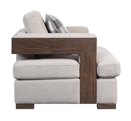 Acme Furniture Niamey Sofa, Fabric and Cherry Acme