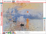 NIHO-JIUMA Diamond Painting Kits Monet's Impression Morning Light, DIY 5D Full Drill Diamond Art Gift for Adult/Teen, Home Decoration (30X40cm/12x16 Inches) NIHO-JIUMA