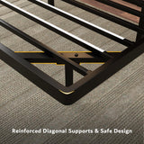 iPormis Twin Size Floating Bed Frame with LED Lighting and Charging Station, Metal Platform Design, Noise-Free Assembly, Black iPormis