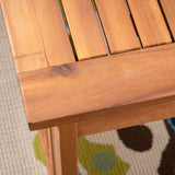 GDFStudio Outdoor 6-Seater Acacia Wood Chat Set, Brown Patina Finish and Cream GDFStudio