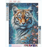 DPHERO Tiger Diamond Painting Kits for Adults,5D Glowing Tiger Diamond Art Kits for Beginners,Round Full Drill Flowers Diamond Painting Art,DIY Paint with Diamonds Gem Painting Art 12x16 inch DPHERO
