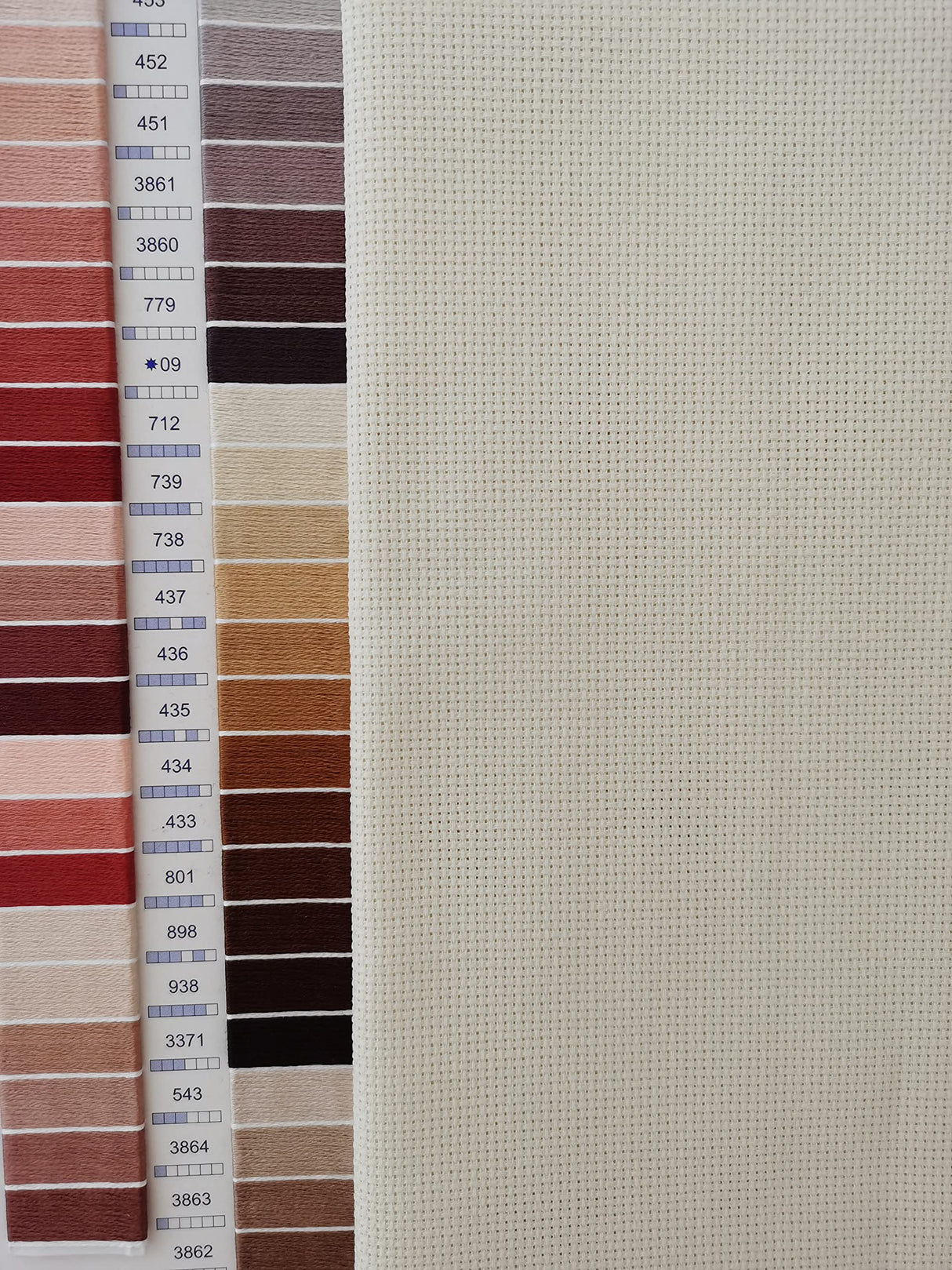 KCS 16CT Counted Cotton Cross Stitch Aida Cloth Fabric (19" x 28",Cream) KCS