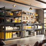 DurayLoly 72" H Garage Shelving, 5 Tier Storage Shelves Load 2500 lbs, Adjustable Garage Shelves, Metal Shelving Unit for Warehouse, Basement, Pantry, 40" Wx 16" D x 72" H, Black DurayLoly