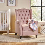 Christopher Knight Home Sarah Fabric Recliner, Light Blush, Dark Brown Christopher Knight Home