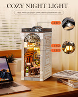 Rolife DIY Book Nook Kit for Adults European Arcade Street Scene, Miniature House Kits 3D Wooden Puzzle Booknook with LED Lighting, Home Decor Craft Creative Gift for Mom Dad Teens Rolife