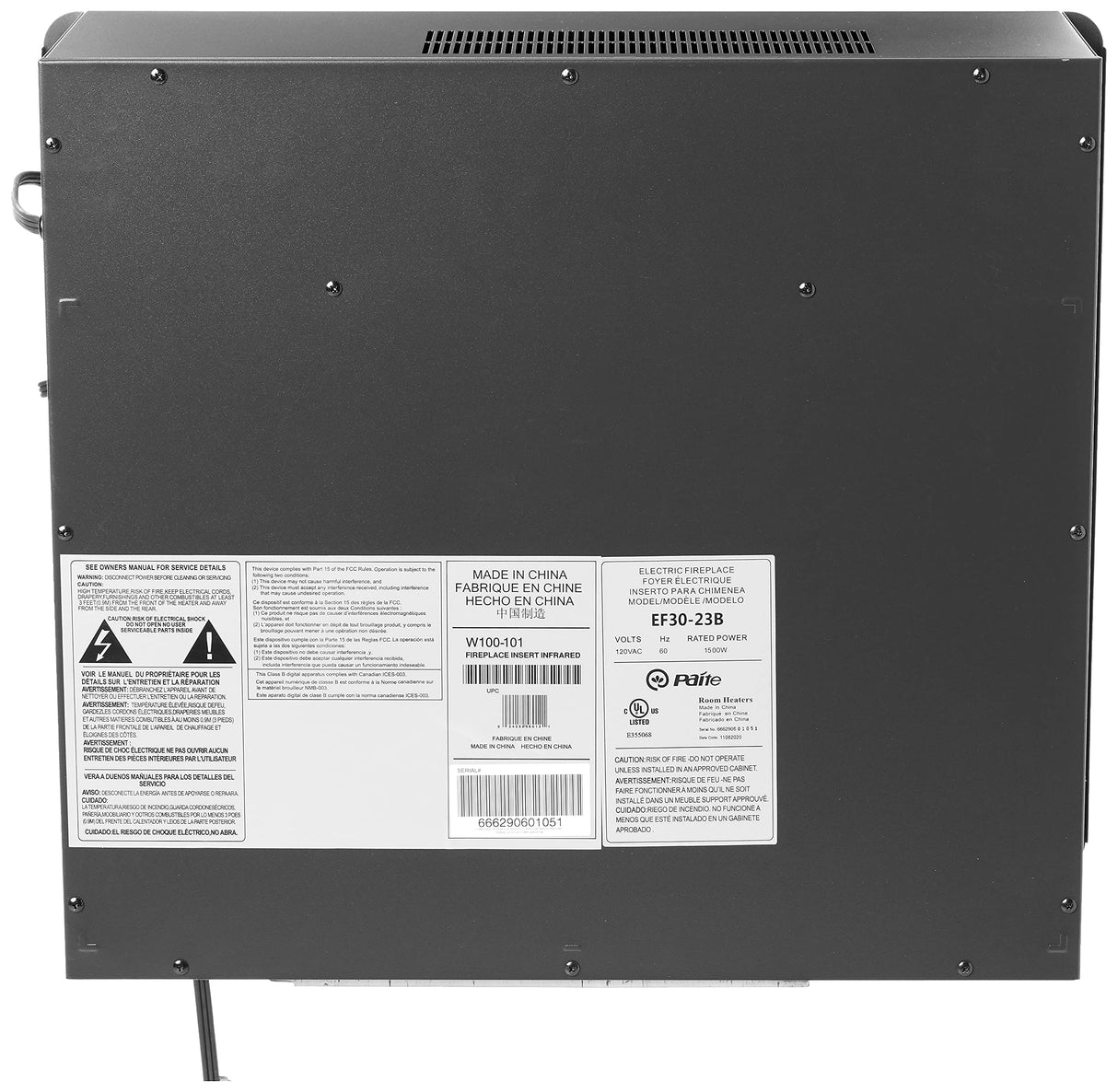 Signature Design by Ashley 24" Electric Infrared Fireplace Insert with Remote Control, Black Signature Design by Ashley