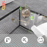 Glass Coffee Table Modern Center Table,Minimalist Coffee Table Sofa Side Tea Table for Living Room,Tempered Glass-top with Sturdy Metal Frame, Easy Assembly,26.4 x 26.4 x 15.7 Inches, Black Easy Paws