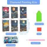 ECBEITF 6 Packs Diamond Painting Abstract Landscapes 11.8x15.7 Inch, DIY 5D Full Round Drill Diamond Art Painting Kits for Adults Beginners Home Wall Decor ECBEITF