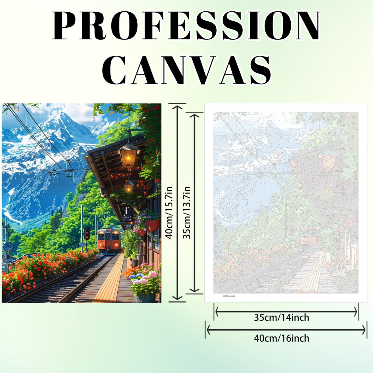 Yunruily Train Track Paint by Numbers Kit for Adults-Mountain Paint by Numbers Kits for Adults, Train Track Adult Paint by Number Kits on Canvas Perfect for Gifts Home Wall Decor(16x20inch) Yunruily