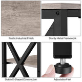 Yaheetech TV Stand for 70 Inch TVs, Industrial Media Entertainment Center with 3-Tier Storage Shelves, 63" TV Console with Metal Frame for Living Room, Gray Yaheetech