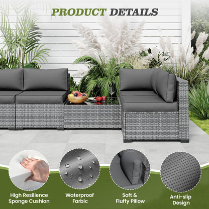 Amopatio Outdoor Cushions for Patio Furniture Replacement, Patio Furniture Cushions, Deep Seat Patio Cushions, Patio Seat Cushions for Outdoor Sectional (Grey) - WoodArtSupply