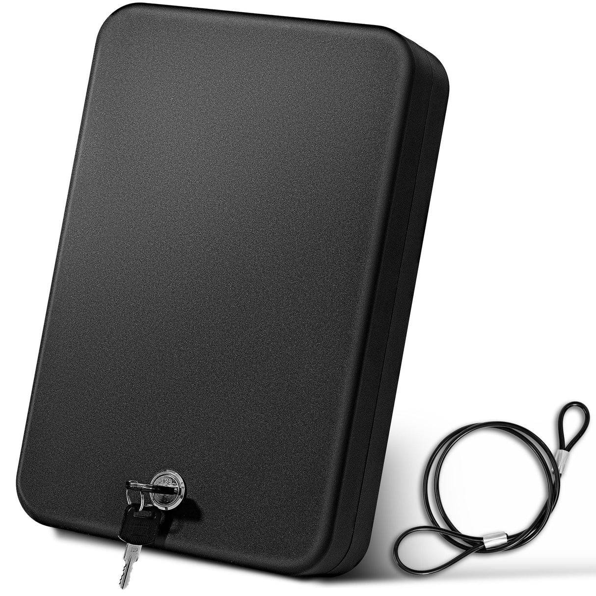 Sgorlds Car Portable Gun Safe for Handgun and Valuables, Pistol Safe, Handgun Lock Box for Car, 9.4" x6.6" x1.8",Black Sgorlds