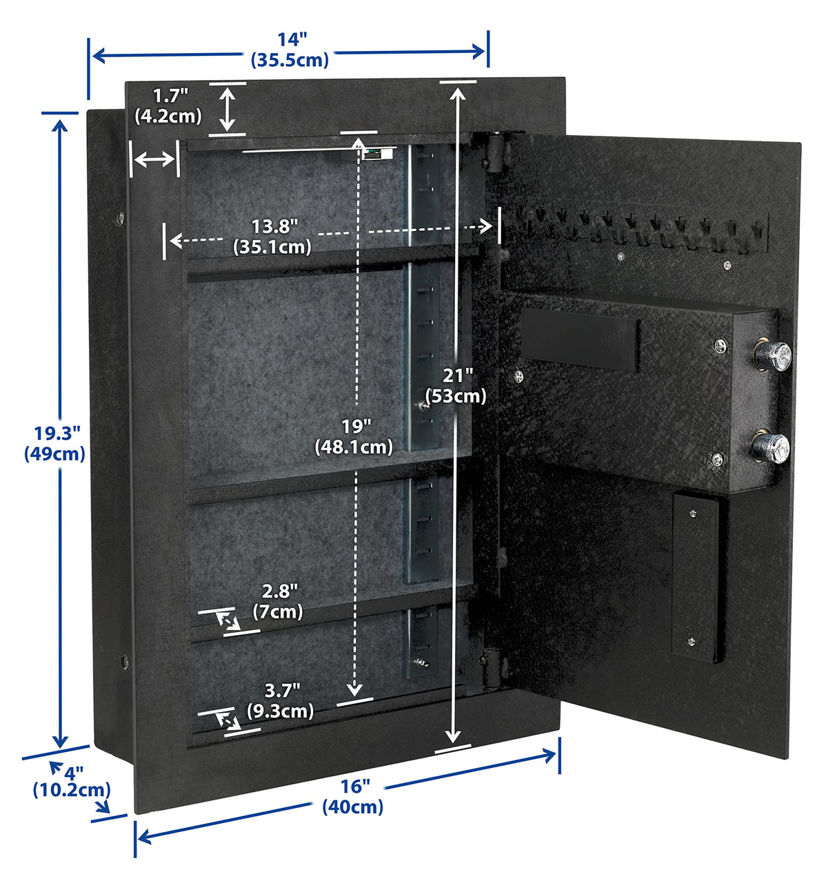 Viking Security Safe VS-52BLX Heavy Duty Hidden in Wall Safe Biometric Safe Fingerprint Safe Viking Security Safe
