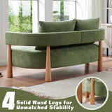 QNZK 67" L Loveseat Sofa, Mid Century Modern Sofa Couch with 2 Pillows, Comfy Chenille Couches, Upholstered Small Sofa for Living Room, Bedroom, Apartment & Office, Easy Assembly, Green QNZK