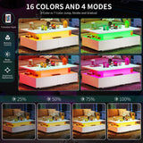 YITAHOME LED Lift Top Coffee Tables for Living Room, High Glossy Coffee Table with Storages 4 Spacious Drawers, Modern Rectangle Coffee Tables Small Center Table for Home Office, Glossy White YITAHOME