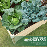 SPECRAFT 15 Inch Depth 8x4 FT Deep Wooden Raised Garden with Open Base, Extra Large Planter Box for Deep-Rooted Plants, Ideal for Outdoors, Patio, Backyard SPECRAFT