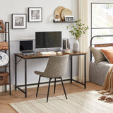 VASAGLE Computer Desk, Gaming Desk, Home Office Desk, for Small Spaces, 23.6 x 55.1 x 29.5 Inches, Industrial Style, Metal Frame, Rustic Brown and Black ULWD043B01 VASAGLE