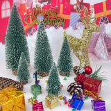 NotiGat Mini Christmas Tree Bottle Brush Christmas Trees with Wooden Bases Christmas Decorations for Party Table top decer Christmas Tree （5pcs） NotiGat