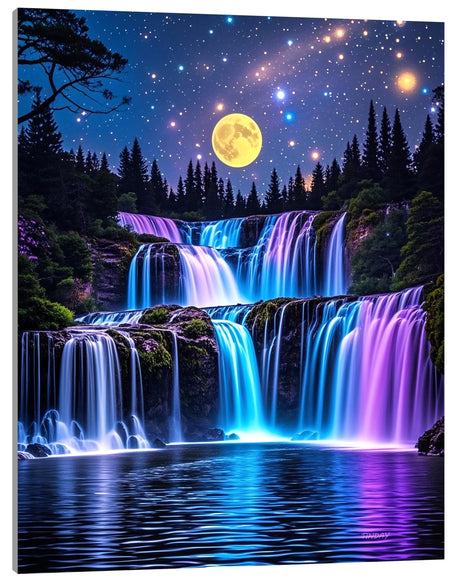TINDAY Paint by Numbers Kit for Adults Beginner Paint by Number for Adult Painting by Number for Adults Waterfall Painting Kits for Adult Canvas Painting Home Decor Wall Art Moon 16x20 in TINDAY