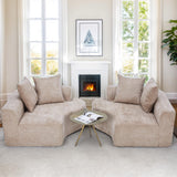 DIFYHOMEY 109” Curved Sectional Sofa, Chenille Fabric Modular Cloud Couch, No Assembly Required Half Moon Couch with Deep Seat, 4 Pillows for Living Room, Apartment, Bedroom DIFYHOMEY