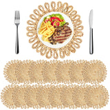 Zopeal 16 Pieces 11 Inches Woven Round Placemats Rattan Chargers Wicker Boho Placemats Natural Braided Table Mats Corn Husk Place Mats Wicker Charger Plates for Wedding(Solid) Zopeal