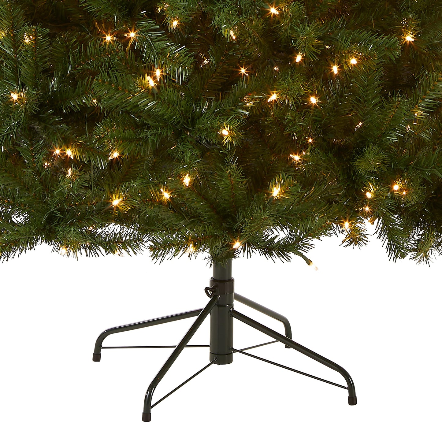 National Tree Company Pre-Lit Artificial Christmas Tree, Green, North Valley Spruce, White Lights, Includes Stand, 7 Feet