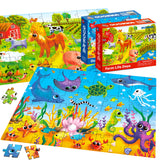 QUOKKA Puzzles for Kids Ages 4-6 - Set of 4x60 Jigsaw Puzzles for Toddlers 3-5 - Animals Toys for Children 6-8 yo - Gift Educational Game for Boys & Girls QUOKKA