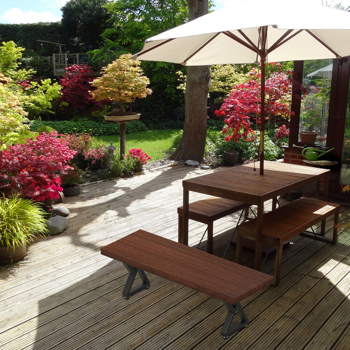 Likapop 16" Metal Bench, Desk and Coffee Table Legs, Heavy Duty Furniture Legs, Black End Table Legs, DIY Legs (H16" x W11.8", Set of 2) Likapop