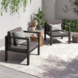 GARTOO Outdoor Aluminum Armchairs Set of 2 - Patio Furniture Single Chairs with Waterproof Cushions, Modern Outside Weather Resistant Sofa Seat for Balcony, Garden, Poolside GARTOO