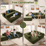 ovios 104" Cloud Sectional Couch with L-Shape Chaise,Modern Modular Sofa with Deep Seat, Upholstered Couches for Living Room Bedroom,No Assembly Required, Green (Cloud Velvet) ovios