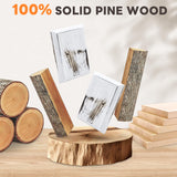 Rzoklot 2-Pack Rustic Wood Wall Hooks - Wall Mounted or Adhesive Coat Rack for Bathroom Towels Robes - Farmhouse Modern Decorative Entryway Hangers for Hats Keys Purses Bags, White Rzoklot