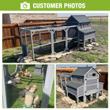 GUTINNEEN Chicken Coop with Run for 8-10 Chickens Extra Large Hen House Poultry Cage Outdoor with Nesting Box GUTINNEEN
