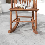 Outsunny Outdoor Wood Rocking Chair, 350 lbs. Porch Rocker with High Back for Garden, Patio, Balcony, Teak Outsunny
