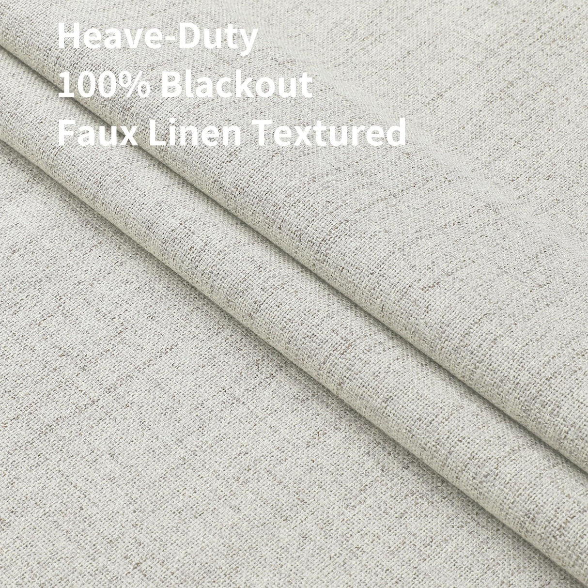 Joydeco 100% Greyish White Blackout Curtains 108 inches Long Linen Curtains 2 Panels Set Burg for Bedroom Living Room Blackout Darkening Thermal Insulated Back tab RodPocket(52x108 inchGreyishWhite) Joydeco