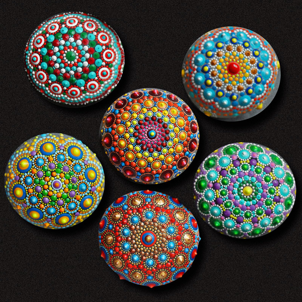 Weysat Mandala Rock Painting Kit Mandala Dotting Tools Kit Include Large Wooden Rocks Stencils Dot Tools Palettes Acrylic Paints Brush Bags for Adults Art DIY Crafts Gift Home Decor Supplies Weysat
