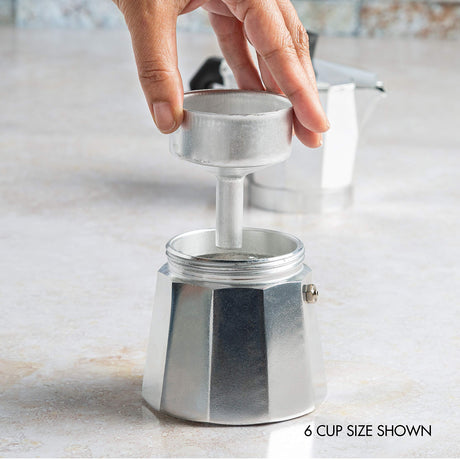 Primula Classic Stovetop Espresso and Coffee Maker, Moka Pot for Italian and Cuban Café Brewing, Greca Coffee Maker, Cafeteras, 12 Espresso Cups, Silver Primula