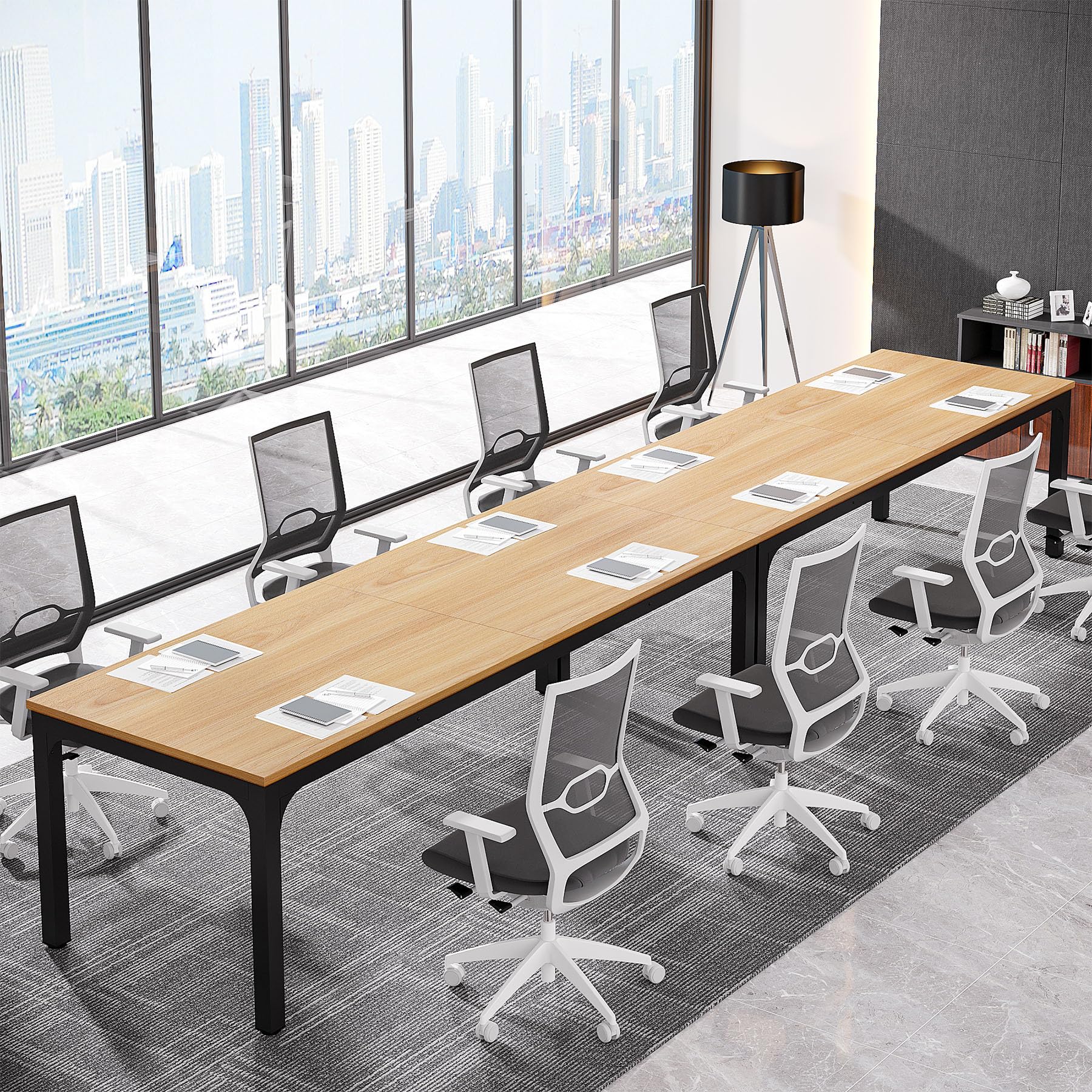 Tribesigns 6.5FT Conference Table, 78.7 Inche Rectangle Meeting Seminar Table, Large Business Tables for 6-8 People (Only Table) - WoodArtSupply