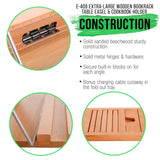U.S. Art Supply Large Wooden Table Easel - Adjustable Incline, 2 Page Holders - Functions as Wooden Cookbook Stand, Kitchen Countertop Recipe Rack, Tablet Rest & Cook Book Holder for Kitchen Counter U.S. Art Supply